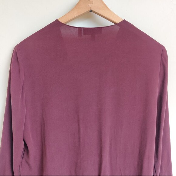 Theory Maroon Silk Shirt Size Medium - Picture 6 of 8